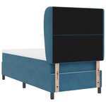 Lit à ressorts vidaXL avec matelas en bleu foncé  90x200 cm  velours