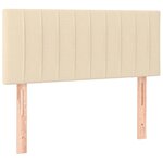 vidaXL Sommier à lattes de lit matelas et LED crème 120x190 cm tissu