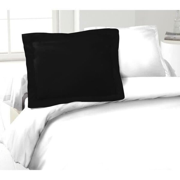 2 Taies d'Oreillers 100  coton 50 x 70 cm - Noir
