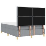 vidaXL Lit à ressorts avec matelas gris clair 140x190 cm tissu