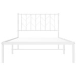 vidaXL Cadre de lit métal avec tête de lit blanc 100x190 cm