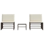 vidaXL Chaises longues lot de 2 avec table marron résine tressée