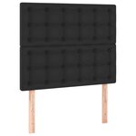 vidaXL Sommier à lattes de lit avec matelas Noir 90x190 cm Similicuir