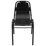 Vidaxl chaises de salle à manger 6 pièces noir cuir véritable