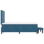 vidaXL Lit à ressorts avec matelas et banc bleu foncé 120x200 cm en velours