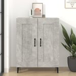 vidaXL Buffet Gris béton 69 5x34x90 cm Bois d'ingénierie