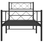 vidaXL Cadre de lit métal avec tête de lit/pied de lit noir 90x200 cm