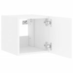 vidaXL Meuble TV mural avec lumières LED blanc 30 5x35x30 cm