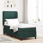 BSE Box Spring avec matelas vert foncé 80x200 cm en velours