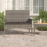 vidaXL Banc de Jardin à 2 Places avec Coussins Gris Résine Tressée