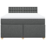 vidaXL Sommier à lattes de lit avec matelas Gris foncé 140x190cm Tissu