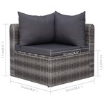 Salon de jardin meuble d'extérieur ensemble de mobilier 10 pièces avec coussins résine tressée gris 02_0015131