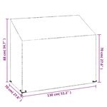 vidaXL Housse de banc de jardin 8 œillets 130x70x70/88 cm polyéthylène