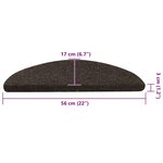 vidaXL Tapis d'escalier autocollants 15 Pièces 56x17x3 cm Anthracite