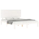 vidaXL Cadre de lit sans matelas blanc bois de pin massif