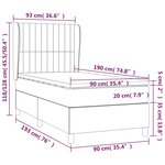 vidaXL Sommier à lattes de lit avec matelas Noir 90x190 cm Velours