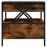 vidaXL Table basse avec LED Infinity chêne fumé 50x50x51 cm