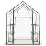 vidaXL Serre avec 8 étagères 143x143x195 cm