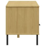 vidaXL Meuble TV avec pieds en métal Marron Bois de pin massif OSLO