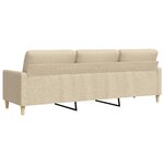 vidaXL Canapé à 3 places Crème 210 cm Tissu