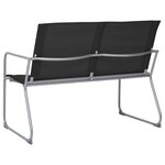vidaXL Salon de jardin 4 Pièces Tissu et acier Noir