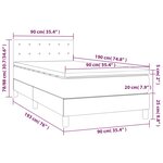 vidaXL Sommier à lattes de lit avec matelas et LED Gris foncé 90x190cm