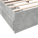 vidaXL Cadre de lit avec tiroirs sans matelas gris béton 200x200 cm