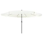 Parasol de jardin vidaXL avec des lumières LED Ø395x245 cm Blanc sable