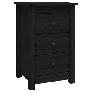 vidaXL Table de chevet Noir 40x35x61 5 cm Bois de pin massif