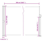 vidaXL Auvent latéral rétractable noir 180x500 cm