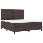 vidaXL Lit à sommier avec matelas marron foncé super king en tissu