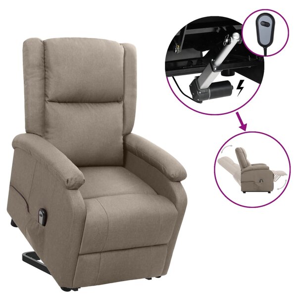 Vidaxl fauteuil releveur inclinable taupe tissu