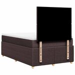 vidaXL Sommier à lattes de lit et matelas marron foncé 120x190cm tissu