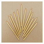 12 bougies longues dorées - 12 cm