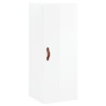 vidaXL Buffet haut Blanc brillant 34 5x34x180 cm Bois d'ingénierie