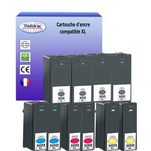10 Cartouches compatibles avec  Lexmark 100XL remplace Lexmark S300, S301, S305, S400, S405, S505, S600, S602