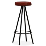 vidaXL Tabourets de bar lot de 4 cuir véritable