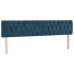 vidaXL Tête de lit à LED Bleu foncé 200x7x78/88 cm Velours