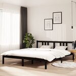vidaXL Cadre de lit Noir Bois massif 160x200 cm