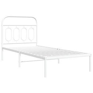 vidaXL Cadre de lit métal avec tête de lit blanc 90x190 cm