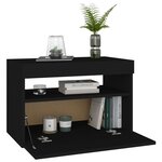 vidaXL Meuble TV avec lumières LED noir 60x35x40 cm