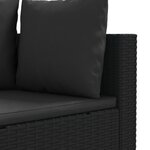 vidaXL Salon de jardin 5 Pièces avec coussins noir résine tressée