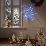 vidaXL Sapin de Noël 140 LED bleues Saule 1 5 m Int/Ext