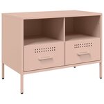 vidaXL Meuble TV rose 68x39x50 5 cm acier laminé à froid