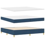Lit à ressort vidaXL avec matelas bleu 200x200 cm en tissu