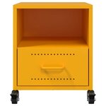 vidaXL Table de chevet jaune moutarde 36x39x43 5 cm acier