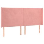 vidaXL Tête de lit avec oreilles Rose 163x16x118/128 cm Velours