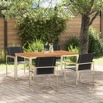 Set de salle à manger jardin 5 pièces en bois massif d'acacia vidaXL