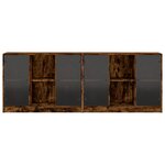 vidaXL Bibliothèque avec portes chêne fumé 204x37x75 cm