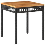 vidaXL Ensemble de bistro 3 Pièces noir résine tressée et bois d'acacia